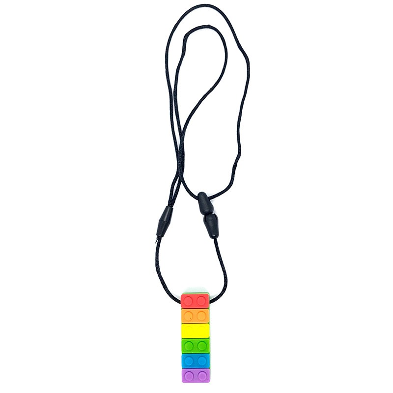 Building block silicone chewing pendant