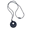 Black round silicone chewing pendant