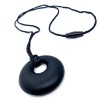 Black round silicone chewing pendant