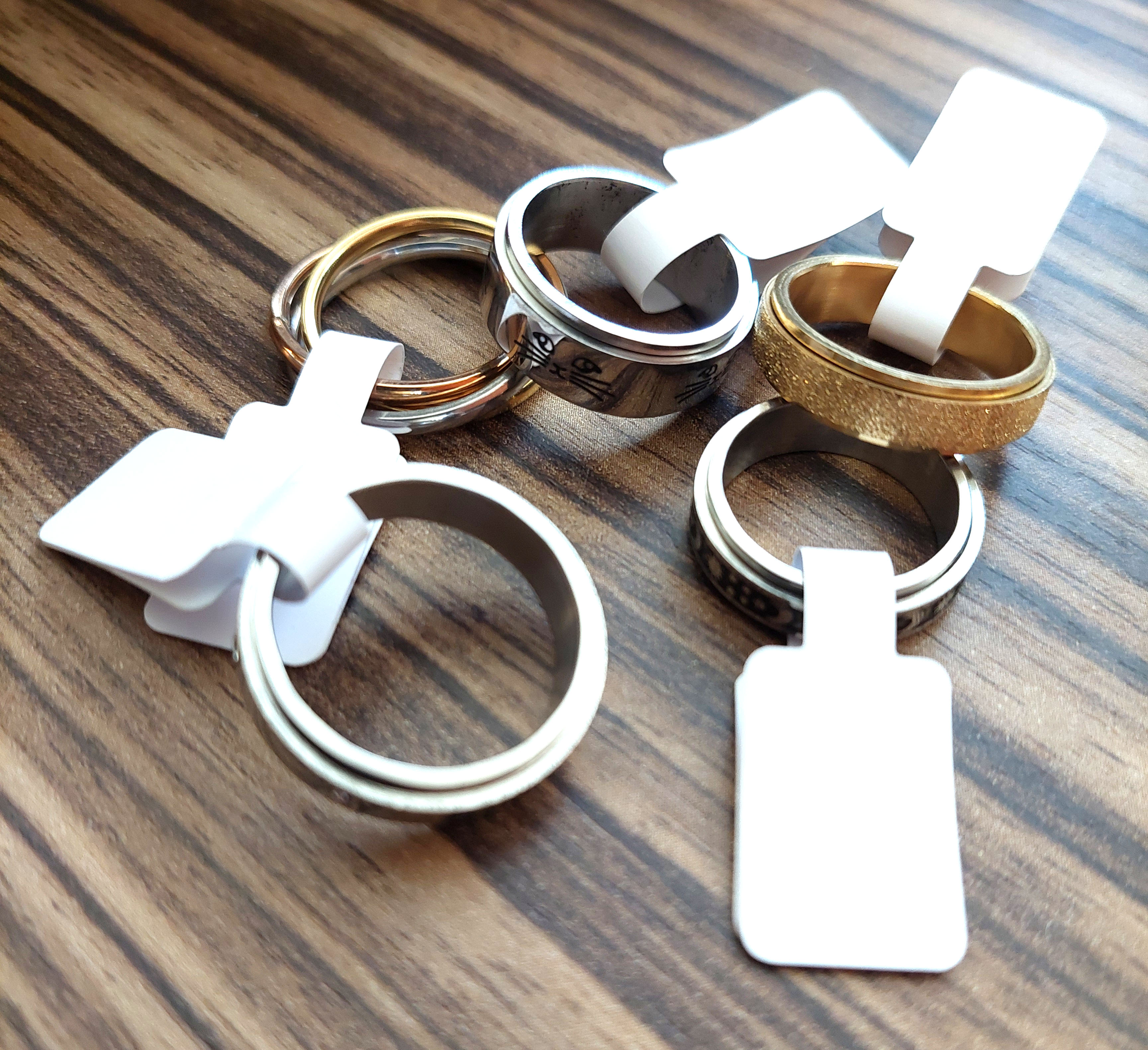A few types of fidget rings available in our store